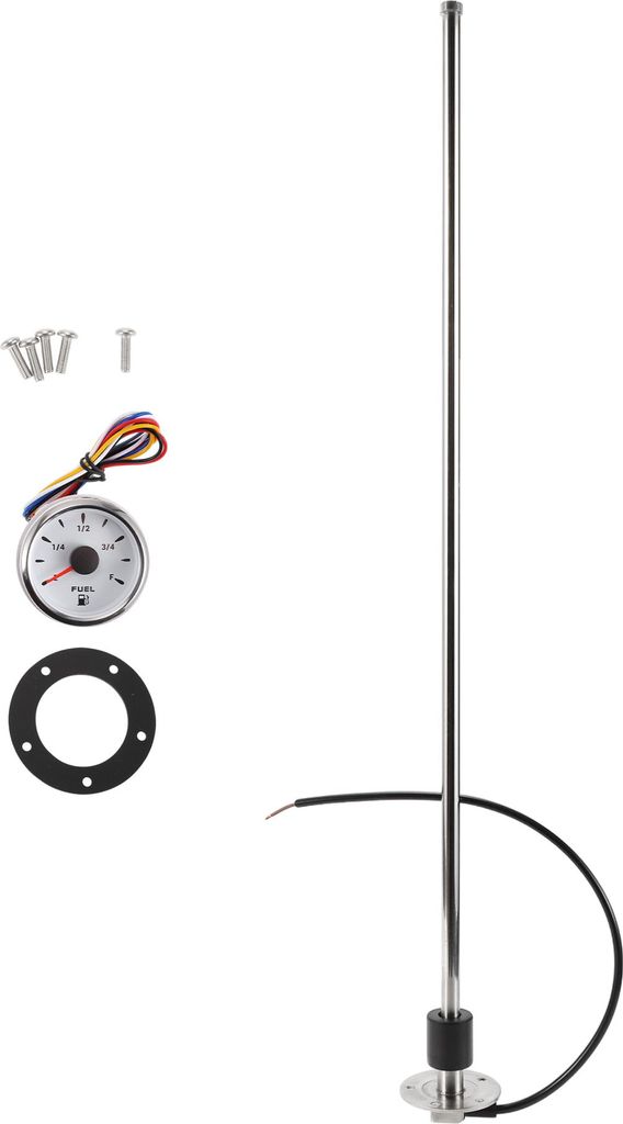 Kraftstoff-Sendeinheit und Messgerätesatz 30,98" Länge Boot Kraftstoff-Sendeinheit Marine Kraftstoff-Sender Einheit Metall Silber Ton Weiß 1 Sat...