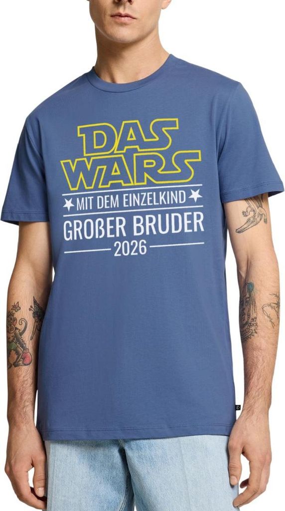 Spreadshirt Das wars mit dem Einzelkind - Großer Bruder 2026 Männer Premium T-Shirt, L, Taubenblau