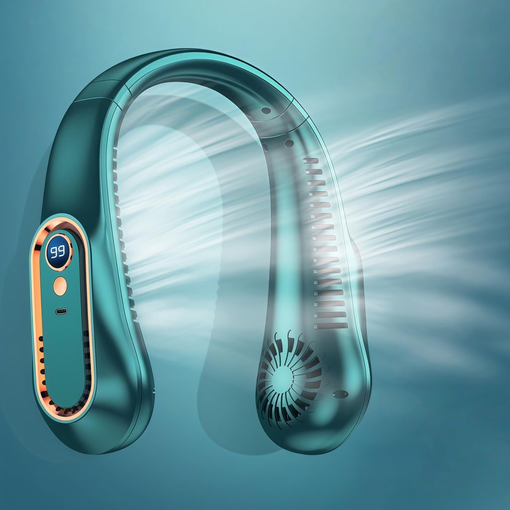 Tragbarer Nackenventilator, Halsventilator mit 4000mAh , Produktbild 