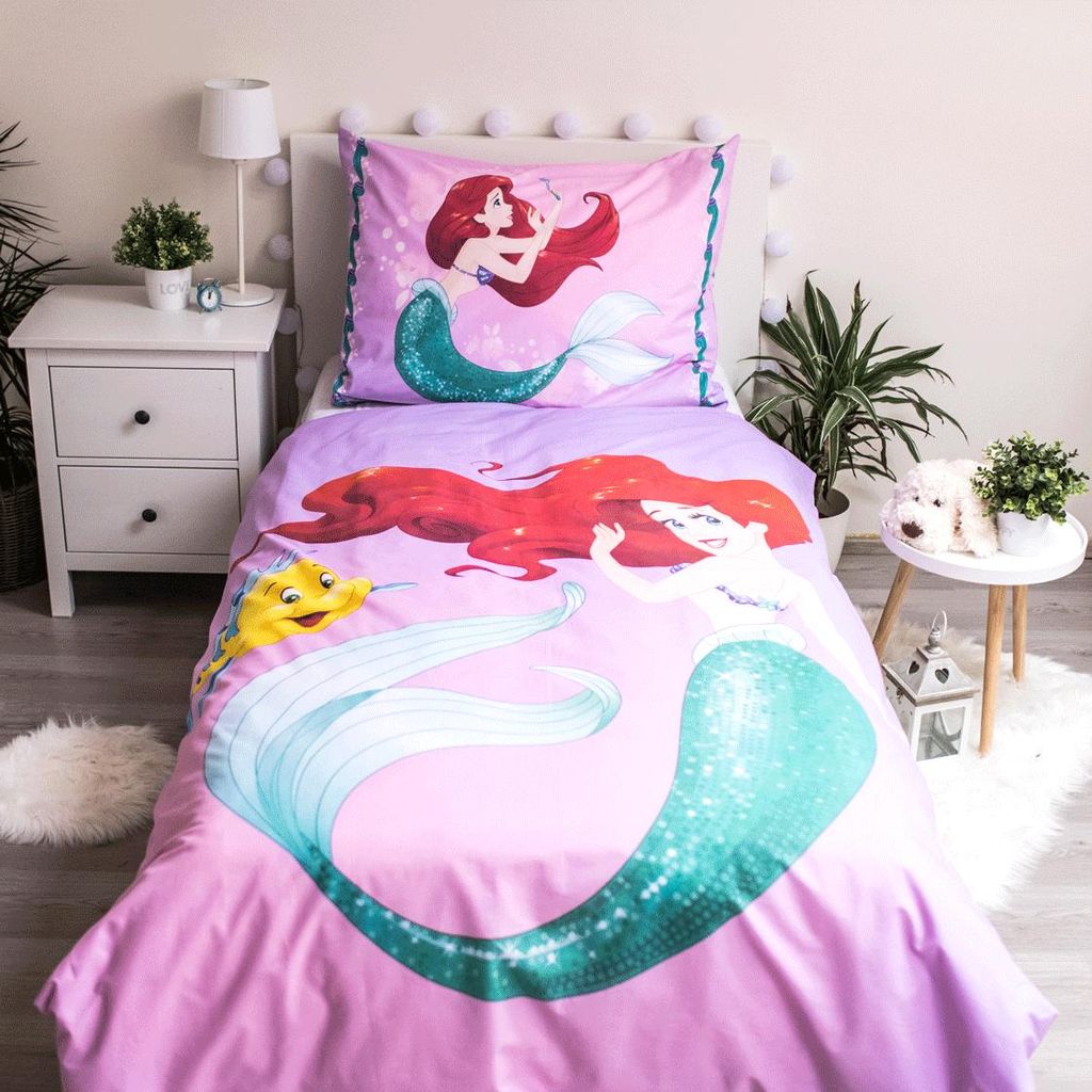 Arielle die Meerjungfrau Kinderbettwäsche Set 100x135 40x60 Bettwaren Garnitur 