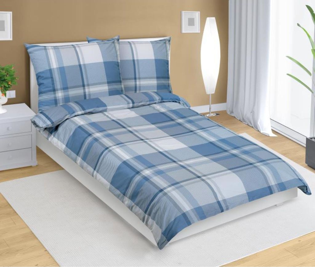 Baumwolle Leinen - Blau - 140x200, 70x90 Produktbild 