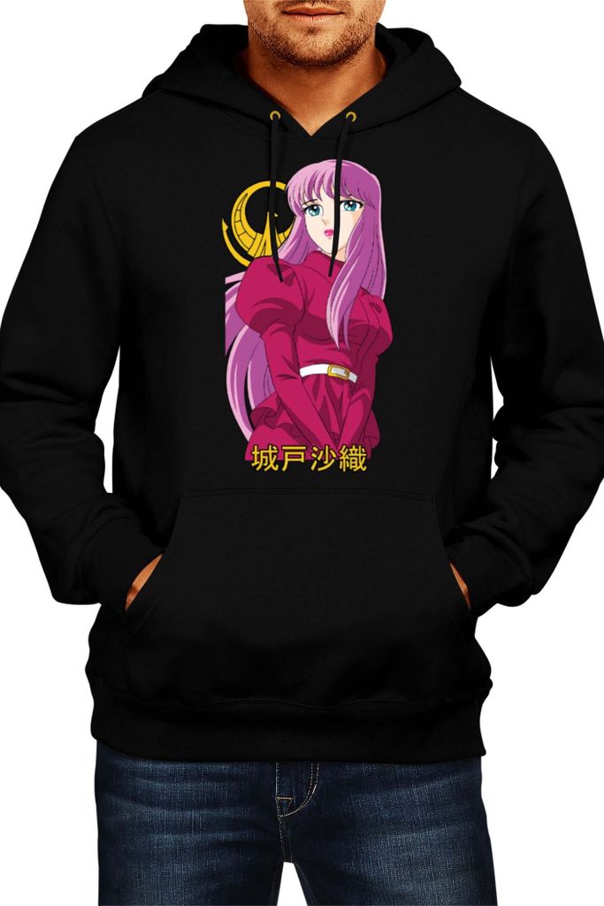 Herren Kapuzenpullover Japan Animation Manga Anime Comics Saint Anime Seiya Athena Saint Anime Seiya Athena, Man S / Schwarz