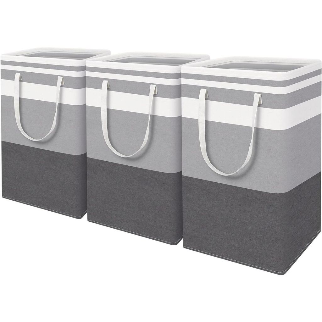 3 Stück Wäschekorb 75 Liter Wäschesammler Wäschebox Stoff Produktbild 