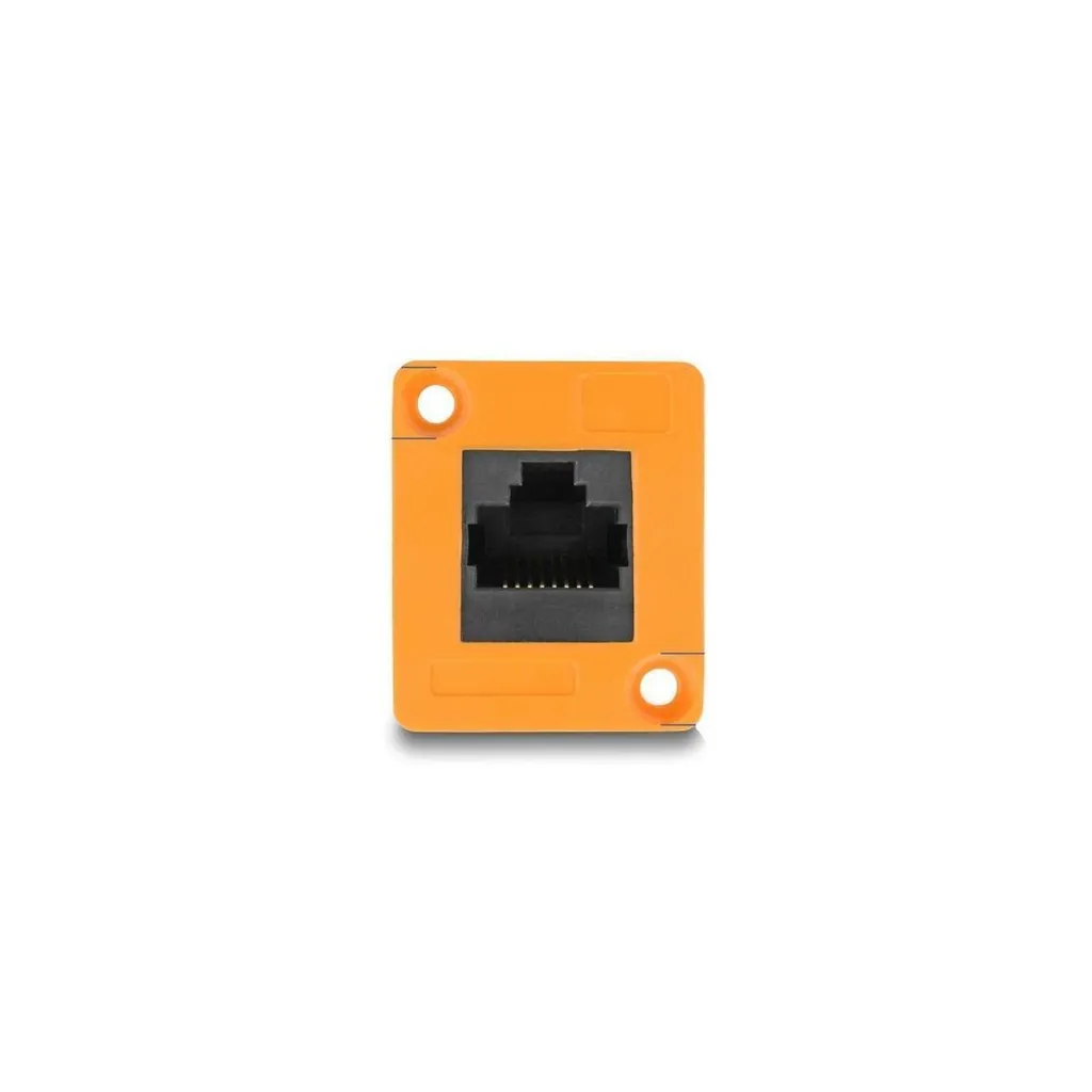 Module RJ45 D-Type Gain de Place Adaptateur Coudé 90° Orange Pro