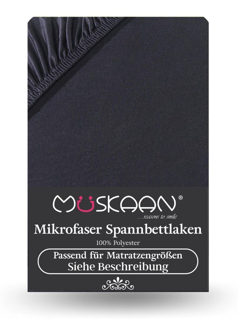 Mikrofaser Spannbettlaken 180x200 cm - 200x220 cm + 40 cm Produktbild 