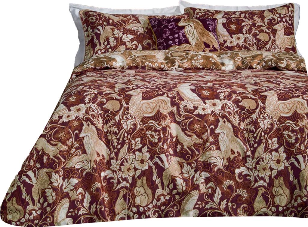 Paoletti - Tiere - Bettwäsche-Set "Harewood British", Baumwolle RV2715 (Doppelbett) (Rubinrot)