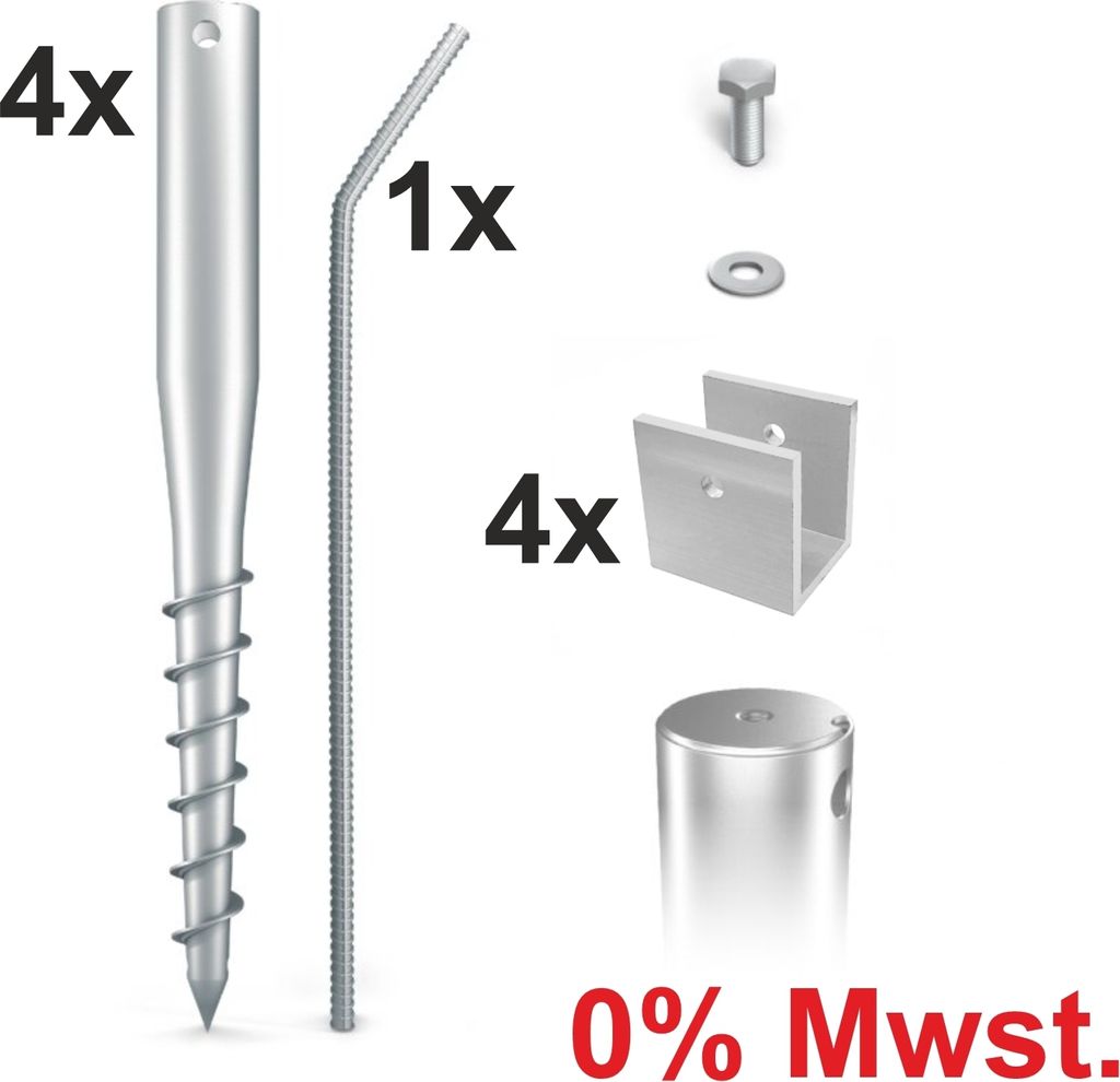 MAXERIO® 80 cm 4er Set PV-Set Schraubfundamente inkl. Produktbild 