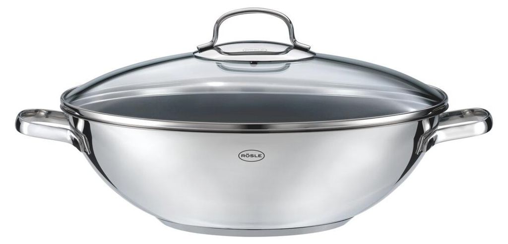 RÖSLE Wok EXCLUSIV 32 cm, Induktionsgeeignet, mit optimaler Wärmeverteilung