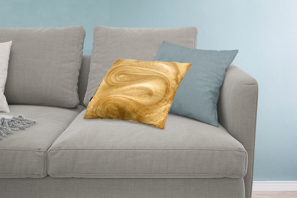 MuchoWow Zierkissen Sofakissen Wohnzimmer Dekokissen 60x40 cm Gold - Glitzer - Abstrakt - Luxus - Kopfkissen - Polster mit Foto