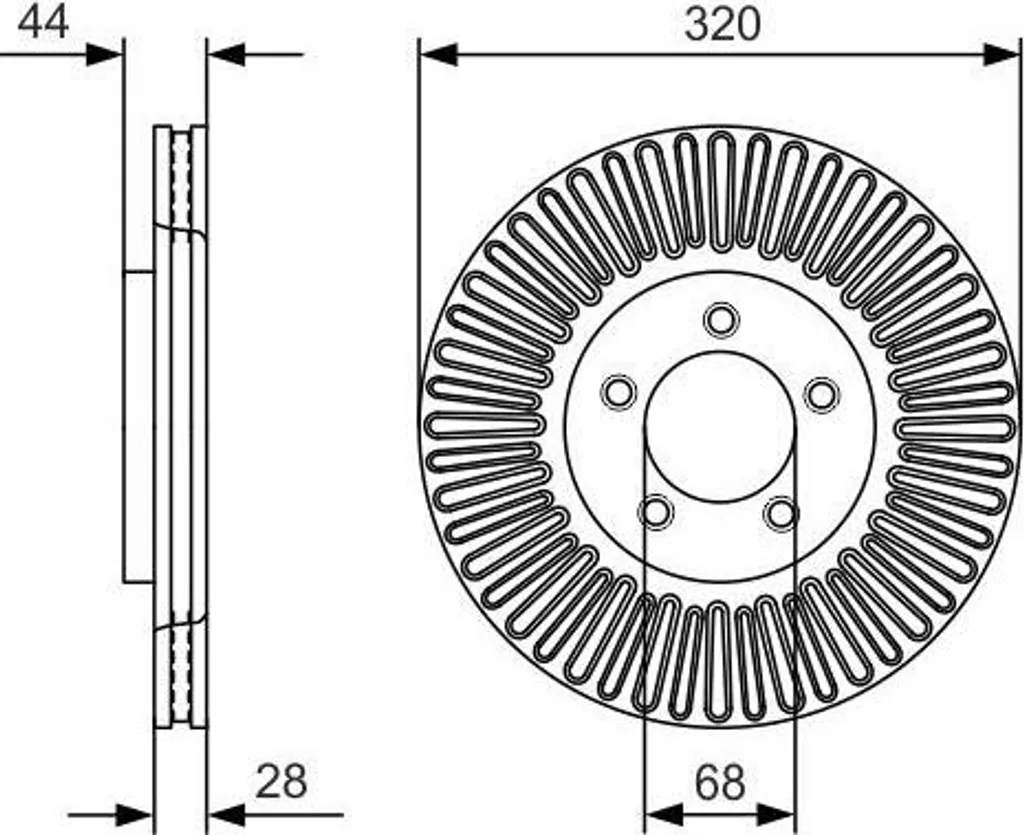 Disque de frein anti-vibration Bosch pour X-Trail et Koleos II 402064CE0A
