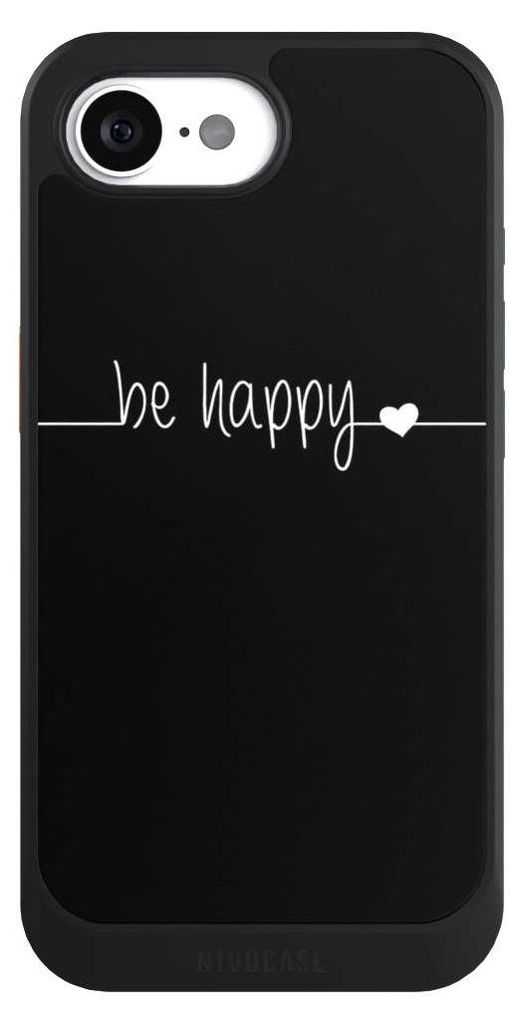 NIVOCASE Hülle für Apple iPhone 16e Handyhülle NIVOcore Case Schwarz Glück Sprüche Statement