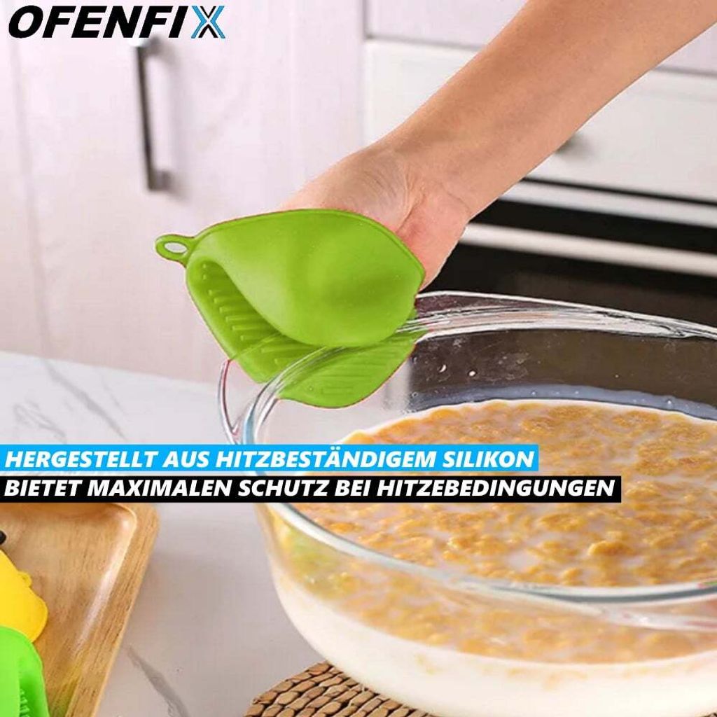 6-teiliges Silikon-Set: Ofenhandschuhe, Topflappen & Untersetzer – Hitzebeständig Bis 230°C, Rutschfest