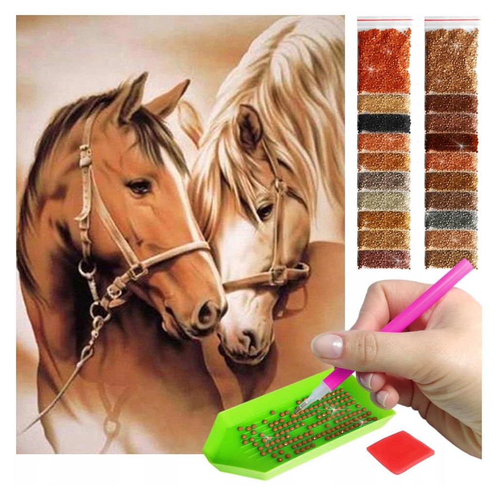 ARTULIO Diamond Painting Set Zwei Pferde Porträt - 30x40 cm Produktbild 
