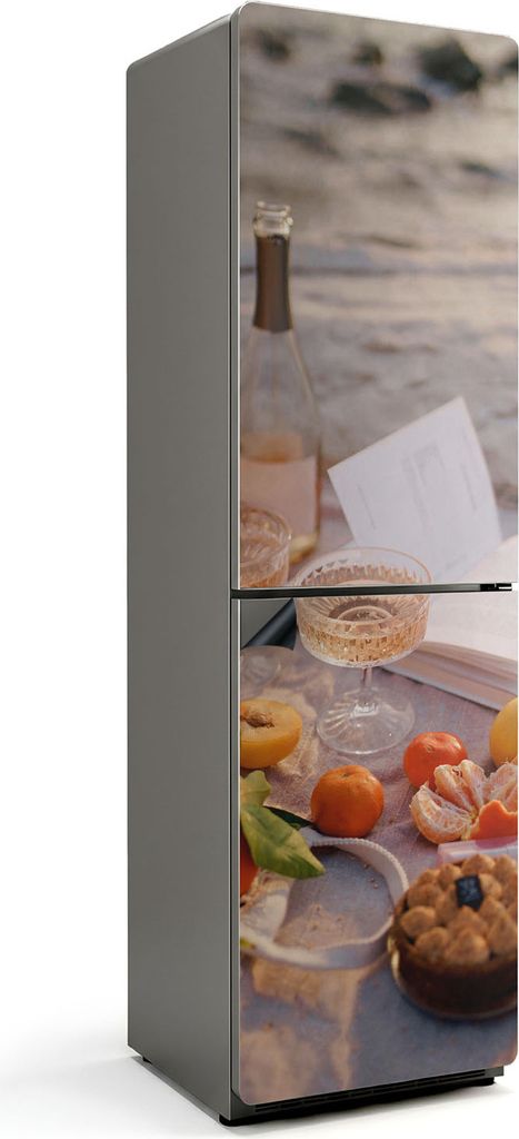 Ein charmantes Picknick mit Obst – Magnetische Kühlschrank Abdeckung – Dekorfolie magnetisch Küche – Kühlschrank Magnet Deko – selbstkle...