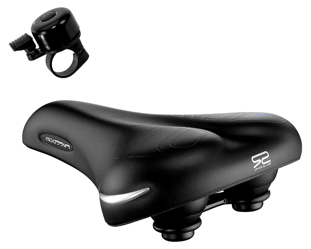Selle Royal Freedom Strengtex Unisex Fahrradsattel Schwarz inkl. 1 Fahrradklingel