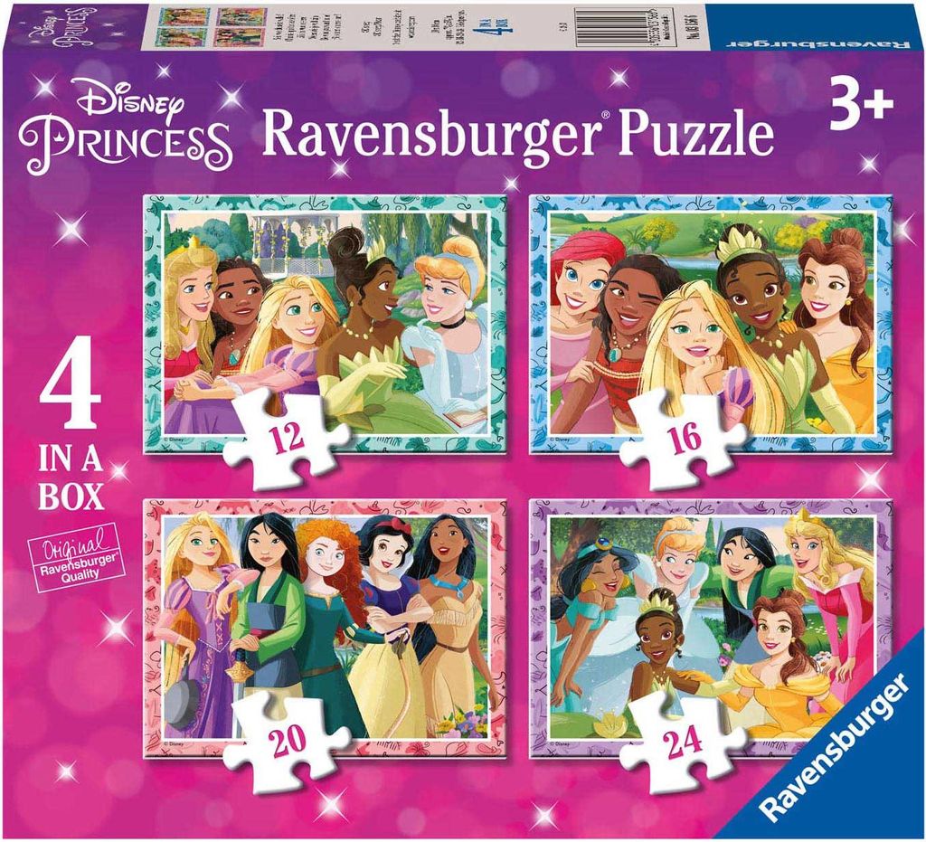 Ravensburger Puzzle Disney Prinzessin - Kinderspielzeug 4in1 Puzzle Set