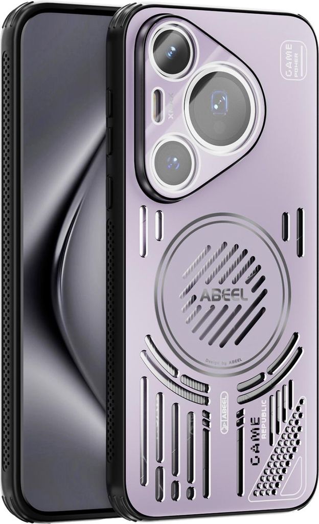 Magnetische Hülle für Huawei Pura 70 Pro/Pura 70 Pro+ mit Linsenabdeckung, Aluminium Stoßfestes Schutzhülle mit Wärmeableitung Lila