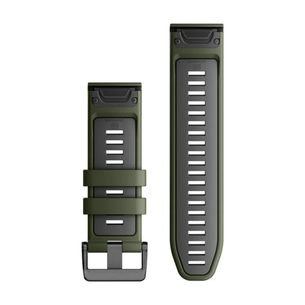 Bracelet QuickFit 26mm en silicone résistant vert graphite pour Garmin - 2