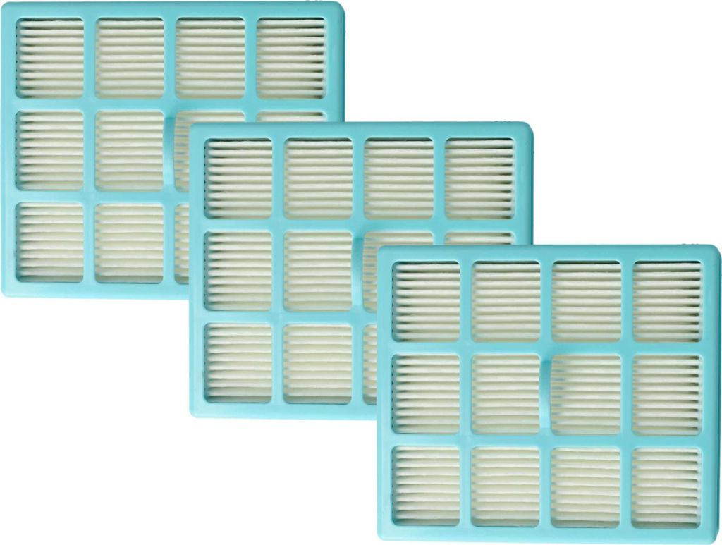 vhbw 3x Staubsaugerfilter kompatibel mit Philips Easy Life FC8134/11, FC8136/01, FC8135/01, FC8142/01, FC8137/01 Staubsauger - HEPA-Filter Blau Weiß