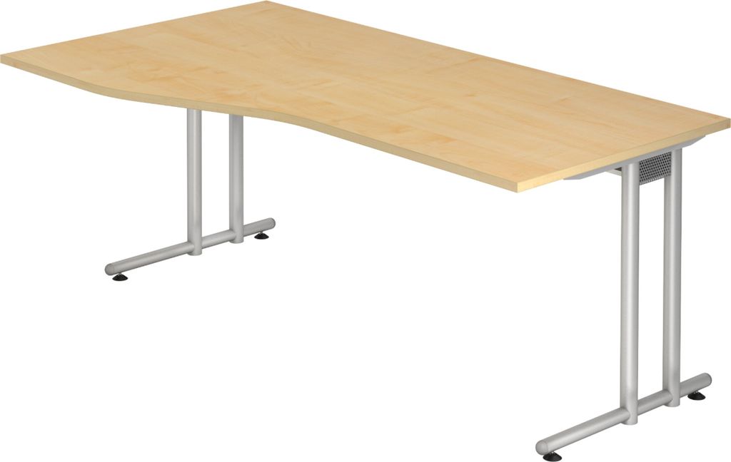 bümö Schreibtisch Serie-N - Nachbildung Ahorn, Größe: 180 x 100 cm