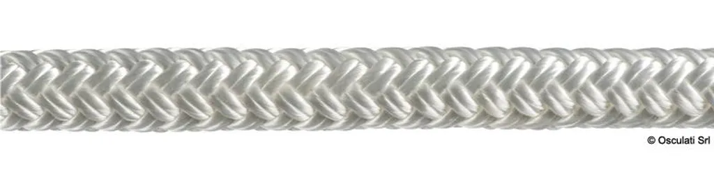 Cordage tresse double blanc 20mm x 100m idéal pour amarrage de bateau