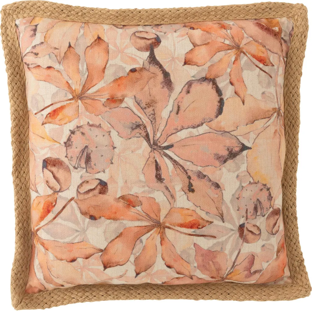 Coussin de Décoration Extérieure J-Line en Polyester Vert et Beige
