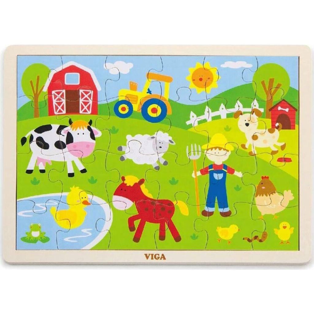 Drevené puzzle 24 dielikov - farma Obrázok produktu 