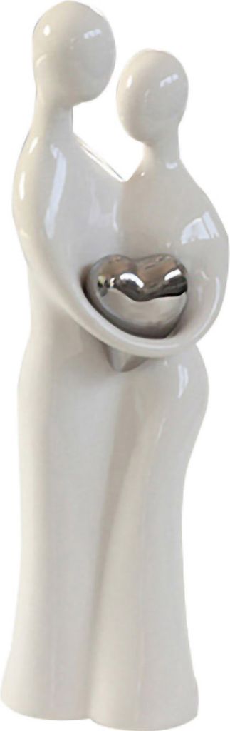 Scultura coppia con cuore in Vetroceramica 39 cm figura Immagine del prodotto 