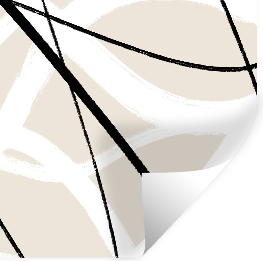 MuchoWow Wandtattoo Wandsticker Wandaufkleber Linie - Abstrakt - Minimalismus - Pastell 100x100 cm Selbstklebend und Repositionierbar - Wierderve...