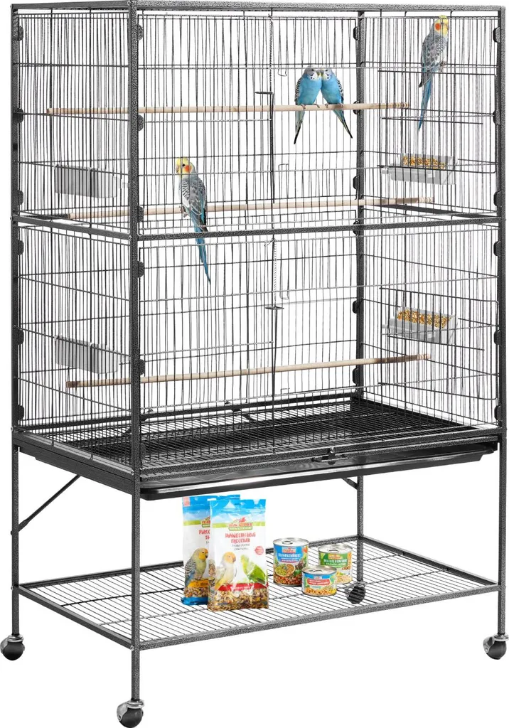 Grande volière VEVOR 930x580x1510 mm en fer forgé pour perruches