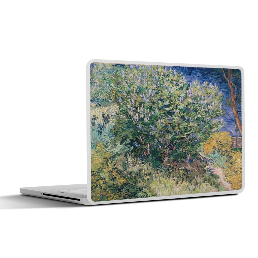 MuchoWow Laptop Aufkleber Sticker Cover Fliederbusch - Vincent van Gogh 31x22.5 cm - Laptop-Deko