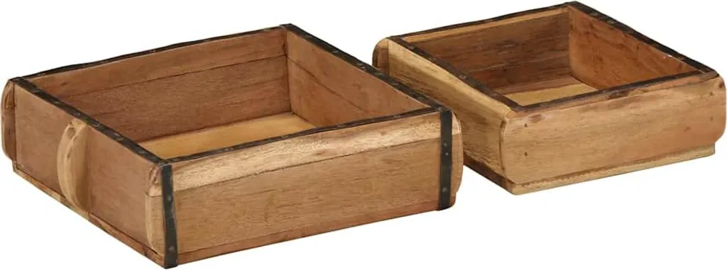 Plateau de Petit-Déjeuner au Lit en Bois Recyclé - Set de 2 pour Couple