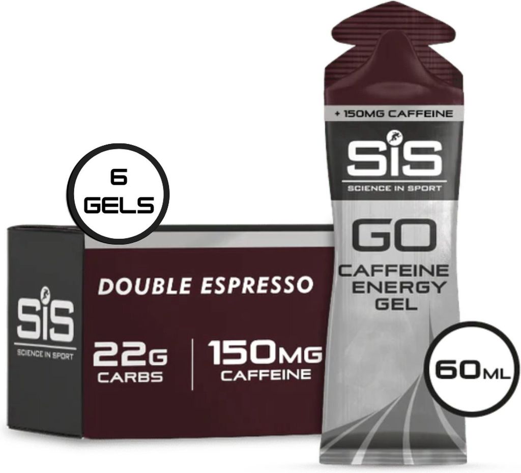 Science in Sport - SIS Go Isotonic Energy Gel + Koffein - Energiegel - Isotonisches Sportgel - Doppelter spresso Geschmack - 6 x 60ml