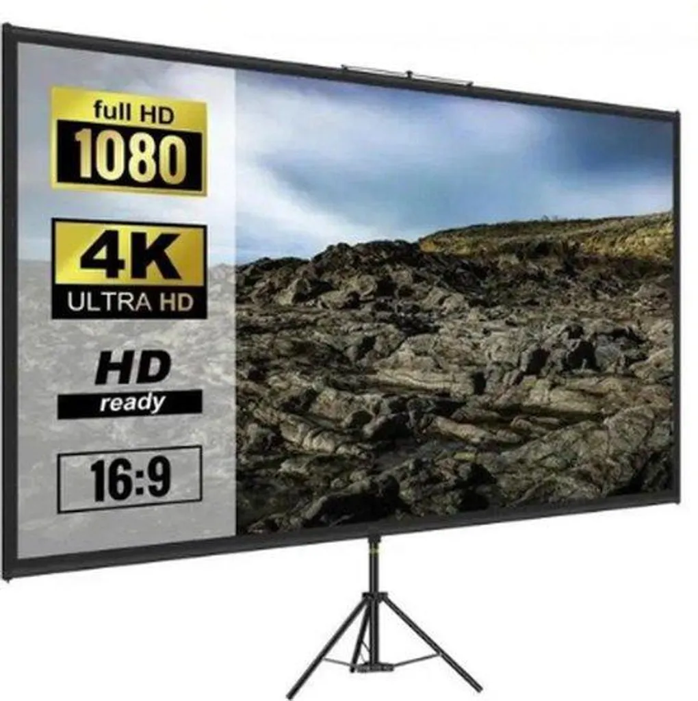 Vidéoprojecteur : écran de projection sur pied 100 pouces ajustable 16:9