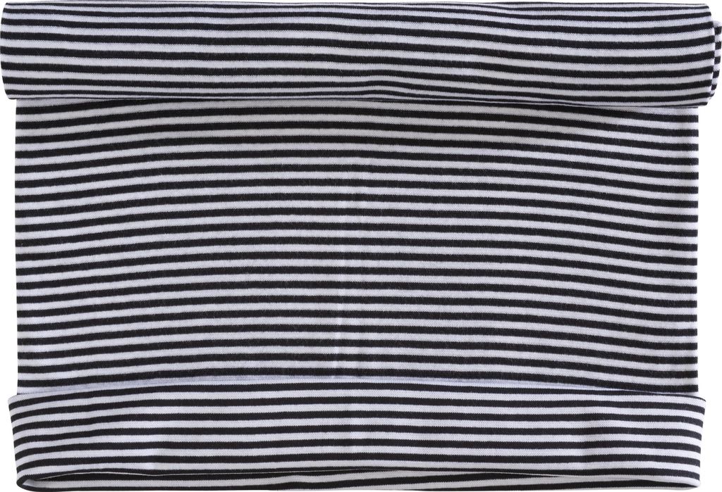 VBS Marktplatz Bündchenstoff Rippe Streifen 3 mm 35 cm breit 10 m Ballen 240 g/qm Schwarz-Weiß