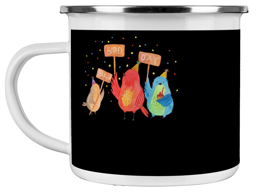 Mr. & Mrs. Panda Emaille Tasse 2024 Geburtstag - Schwarz - Geschenk, Alter, becher, Pott, Geburtstagsgeschenk, Outdoor, Haferl, Teetasse, positive ...