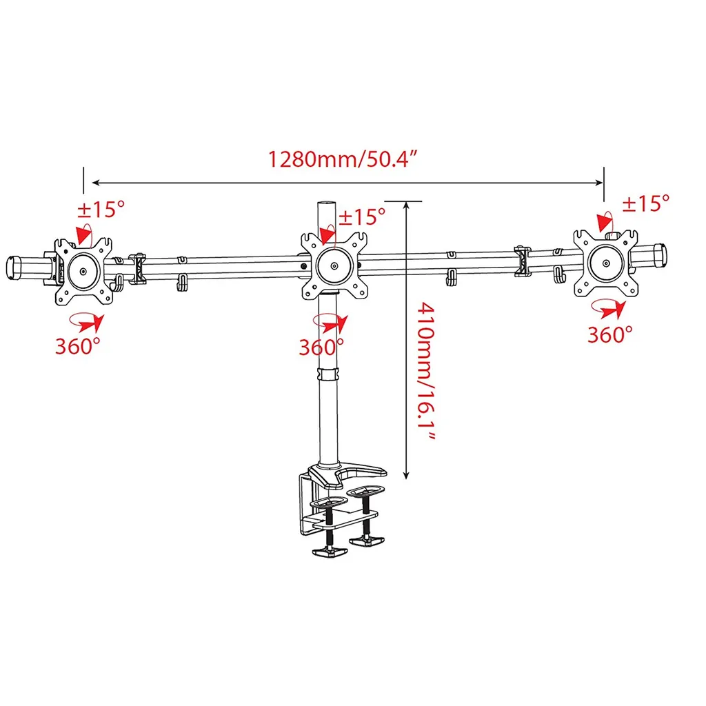 Libérez votre Bureau avec le Support Triple Écran HFTEK HF330C Ajustable
