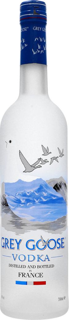A bottle of Grey Goose Vodka.