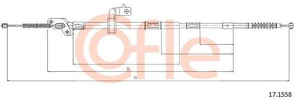 COFLE 17.1558 Seilzug, Handbremse OE 4643042090 kompatibel mit RAV 4