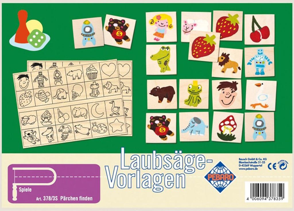 PEBARO Laubsägevorlage Pärchen finden, Gesellschaftsspiel