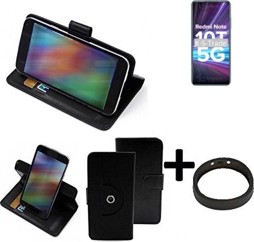 K-S-Trade Case Schutz Hülle kompatibel mit Xiaomi Redmi Note 10T 5G + Bumper Handy Hülle Flipcase Smartphone Cover Handy Schutz Tasche Walletcase