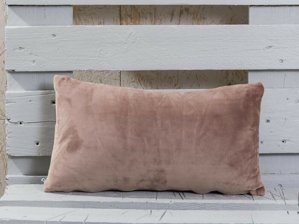 Pad Kissen SMOOTH Beige Braun Kissenhülle 25x50 samt Kissenbezug Pad Concept