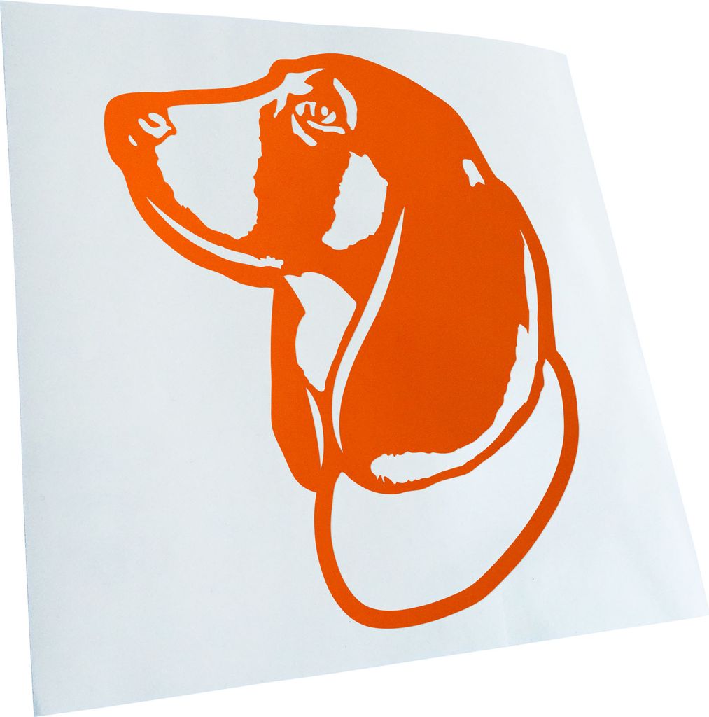Kiwistar - Autoaufkleber - Baset Hound Hund - Rot - 13x10cm - Aufkleber für Auto, Laptop, Fahrrad, LKW, Motorrad mehrfarbig JDM Decal Racing