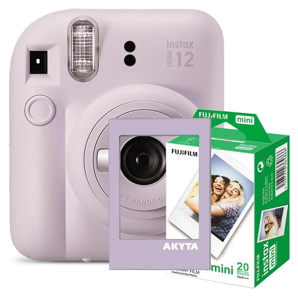 Fujifilm Instax Mini 12 Lilac Purple: Kit con Film e Cornice Akyta