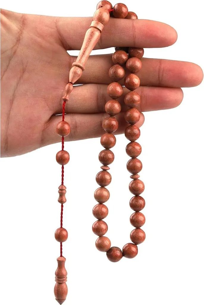 Tasbih artisanal bois de hainé 33 grains coupe Istanbul haute qualité