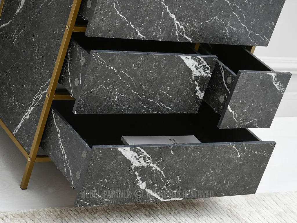 Optimiser petit espace avec la commode MAIRA - Rangement chic marbre noir