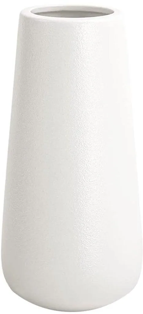 Vase carré en céramique blanc 20 cm - Design épuré pour décoration