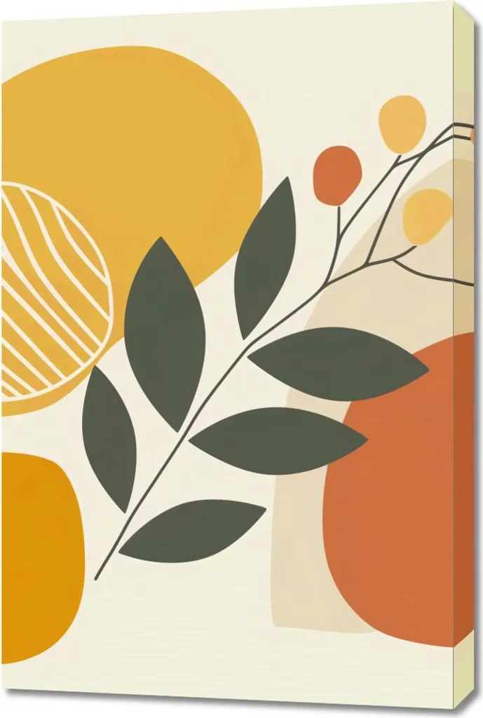 Quadro Botanico 60x90 Luce e Ombra - Tela Moderna Alta Qualità