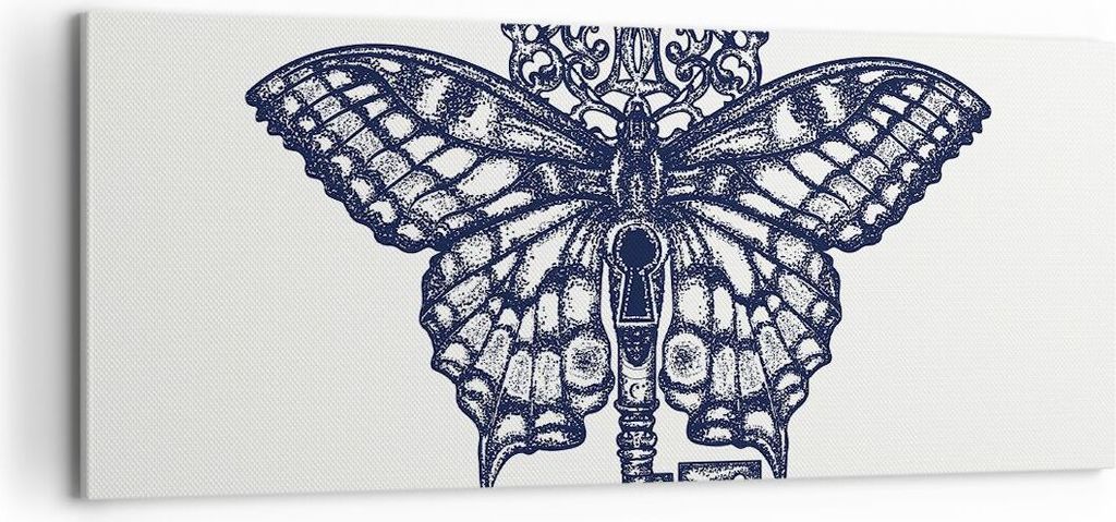 Bild auf Leinwand - Leinwandbild - Eleganz fantasie gotisch grafische - 100x40cm - Wand Bild - Wanddeko - Leinwanddruck - Bilder - Kunstdruck - Lei...