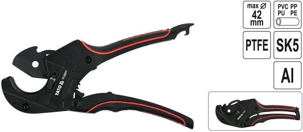 Rohrschneider Rohrschere Kunststoffrohrschneider Schlauch Schneidzange 42 mm